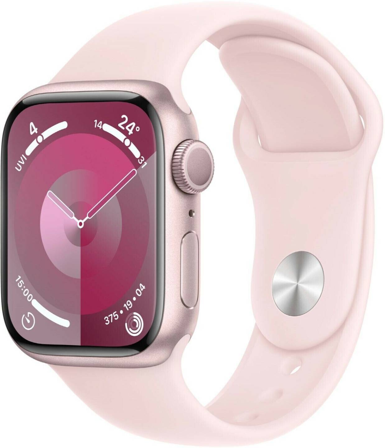 Apple Watch Series 9 MediaMarkt Apple Watch Series 9GPS 41mm Aluminium Rosé Sportarmband Hellrosa M/L