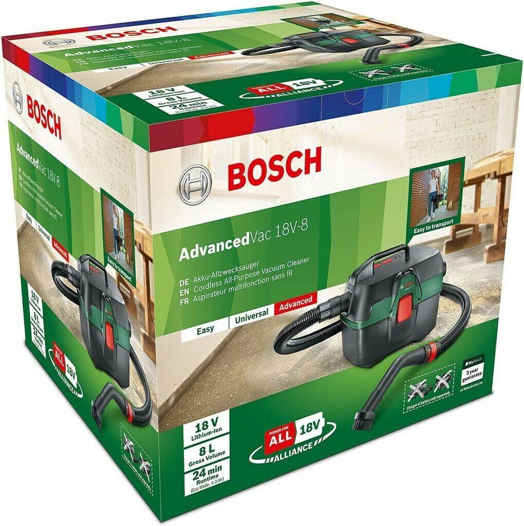 Staubsauger MediaMarkt Bosch AdvancedVac 18V-8 ohne 18 Volt System mit Zubehörset