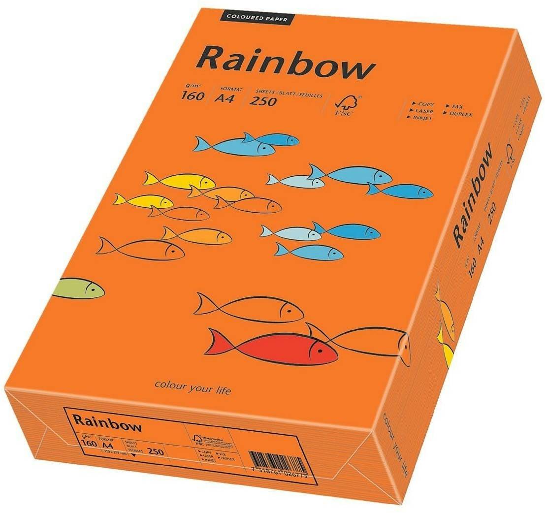 MediaMarkt Papyrus Rainbow Intensiv, A4, 160g/qm, orange (88042461) Druckerpapiere